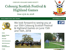 Tablet Screenshot of cobourghighlandgames.ca